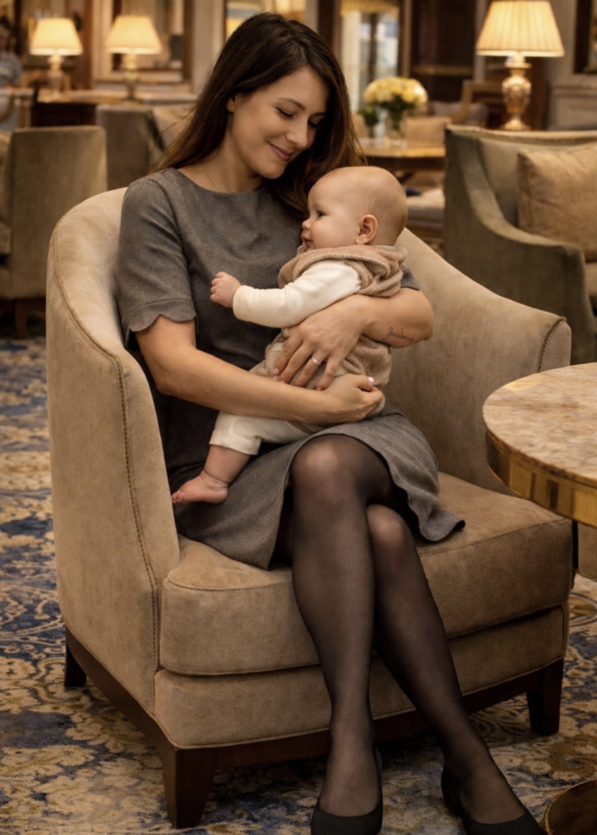 Robe allaitement en flanelle PIERRE DE LUNE