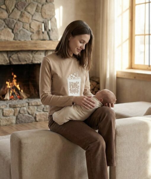 T-shirt allaitement manches longues MILK SHAKE sable